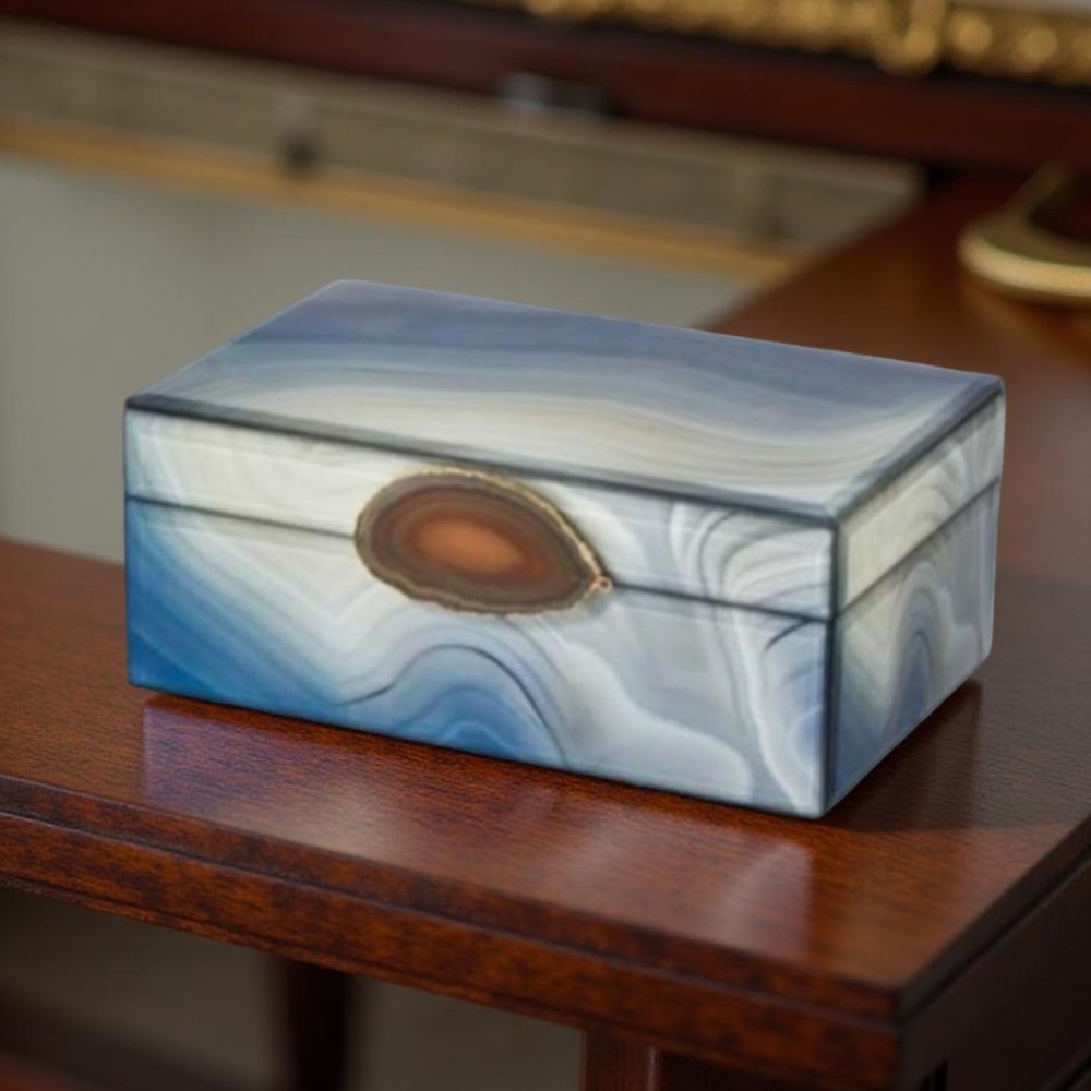 Jewelry box Large GREY/BROWN
MARBLED GLASS - HEAVY- Stunning